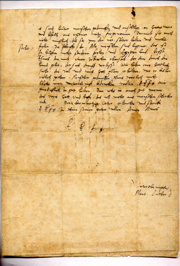 This letter penned by Martin Luther to Emperor Charles V outlines four proposed terms aiming to resolve the discord between the Catholic Church and the burgeoning Protestant movement. The terms advocate for a prohibition on violence the assembly of a council to discuss divergences adherence to the councils resolutions and the endorsement of religious pluralism across territories.