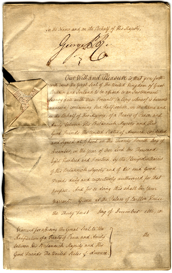 This document discusses the Treaty of Ghent signed on December 24 1814 marking the conclusion of the War of 1812 between the United States and Great Britain. Ratified by King George IV on December 30 1814 the treaty reinstated the pre war boundaries between the two nations. While not addressing the wars root causes like impressment and trade restrictions it did set up a commission to settle border disagreements. Generally perceived as a triumph for both parties the treaty ceased the expensive conflict and ushered in a phase of amicable ties between the United States and Great Britain.